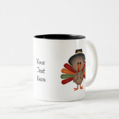 Tasse 2 Couleurs Thanksgiving Turquie mignonne (Devant droit)