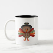 Tasse 2 Couleurs Thanksgiving Turquie mignonne (Gauche)