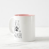 Tasse 2 Couleurs The best dog walker ever. (Devant gauche)
