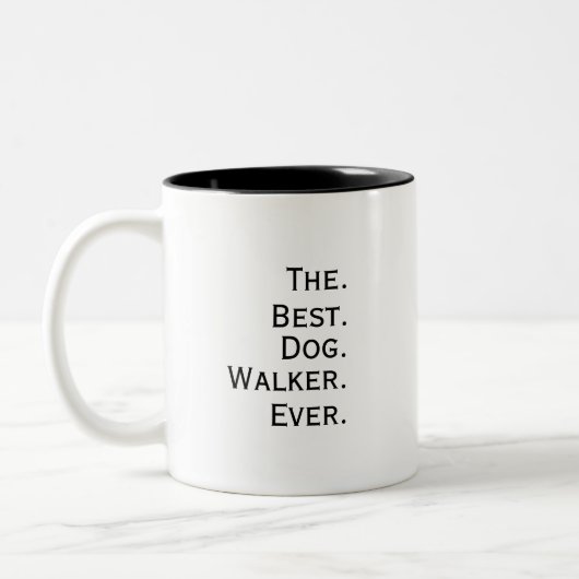 Tasse 2 Couleurs  'The Best Dog Walker Ever' Playful Fun Gift  (Gauche)