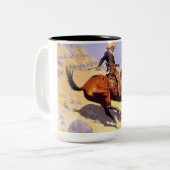 Tasse 2 Couleurs The Cowboy (par Frederic Remington) (Devant gauche)