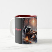 Tasse 2 Couleurs Thé dansant de petits skunks Noël (Devant gauche)