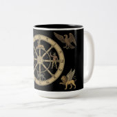 Tasse 2 Couleurs The Wheel of Fortune Tarot (Devant droit)