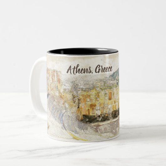 Tasse 2 Couleurs théâtre antique d'Hérodion, Athènes, Grèce (Devant gauche)