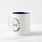 Tasse 2 Couleurs Thème "Amour et Chiens" (Devant gauche)