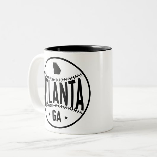 Tasse 2 Couleurs Thème de baseball Atlanta (Devant gauche)