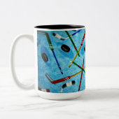 Tasse 2 Couleurs Thème de hockey sur glace bleu (Gauche)