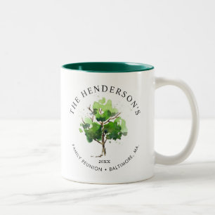 Tasse 2 Couleurs Thème de l'arbre généalogique  Réunion familia