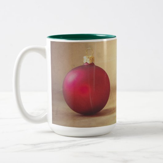 Tasse 2 Couleurs Thème de Noël avec balle de Noël (Gauche)