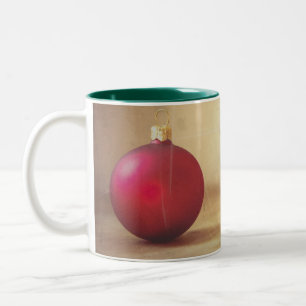 Tasse 2 Couleurs thème de Noël avec boule de Noël