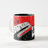Tasse 2 Couleurs Thème musical personnalisé (Devant gauche)