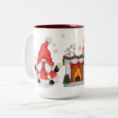Tasse 2 Couleurs Thème Noël Gnome Noël (Devant gauche)