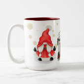 Tasse 2 Couleurs Thème Noël Gnome Noël (Gauche)