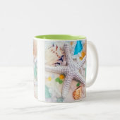 Tasse 2 Couleurs Thème tropical de plage (Devant droit)