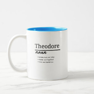 Tasse 2 Couleurs Theodore, Garçon Définition Personnalisée Du Nom