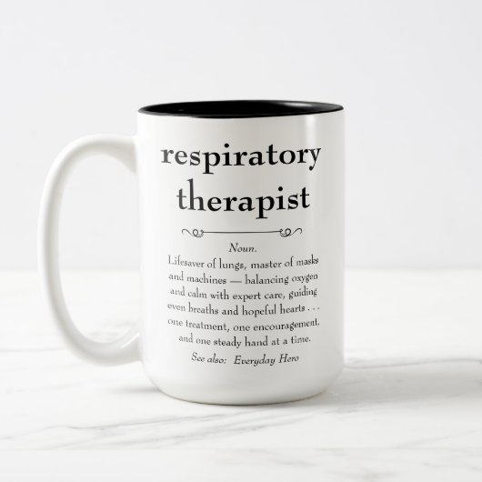 Tasse 2 Couleurs Thérapeutique respiratoire Définition Merci Cadeau (Gauche)