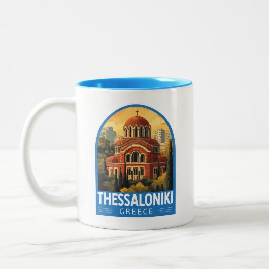 Tasse 2 Couleurs Thessaloniki Greece Agios Pavlos Travel Art Retro (Gauche)