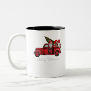 Tasse 2 Couleurs Three Gnomes dans Red Truck With Merry Christmas T