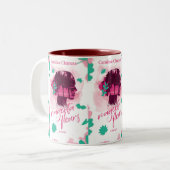 Tasse 2 Couleurs Thriller Magenta Fleurs (Devant gauche)