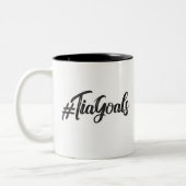 Tasse 2 Couleurs #TiaGoals, Grunge script moderne (Gauche)