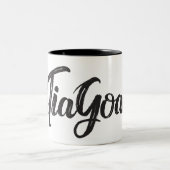 Tasse 2 Couleurs #TiaGoals, manuscrit moderne grunge (Centre)