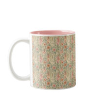 Tie vintage Arts & Crafts à motif botanique pastel