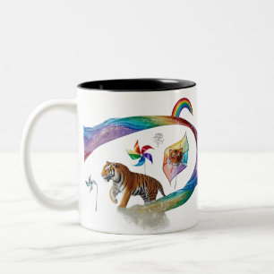 Tasse 2 Couleurs Tigre arc-en-ciel surréaliste à girouette Dynamiqu