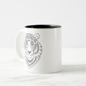 Tasse 2 Couleurs Tigre blanc inspiré (Devant gauche)