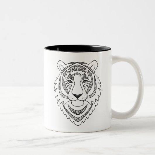 Tasse 2 Couleurs Tigre blanc inspiré (Droit)
