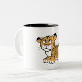 Tasse 2 Couleurs tigre de bande dessinée (Devant gauche)