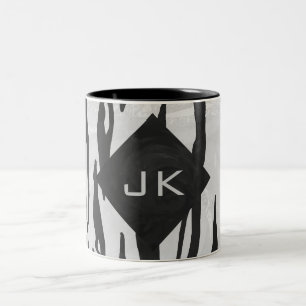 Tasse 2 Couleurs Tigre Monogramme noir et blanc