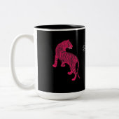 Tasse 2 Couleurs Tigre rose , Chat sauvage (Gauche)