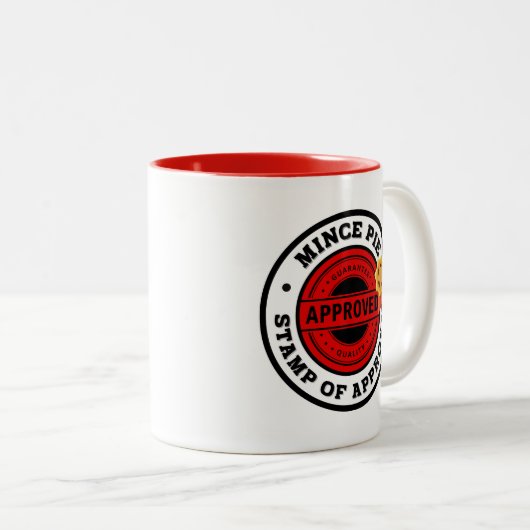 Tasse 2 Couleurs Timbre à secteurs minces d'approbation (Devant droit)