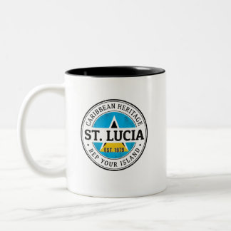 Tasse 2 Couleurs Timbre de Passeport de Sainte-Lucie | Patrimoine d
