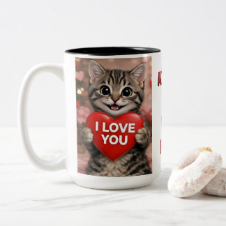 Tasse 2 Couleurs Tinsel le chaton de Noël