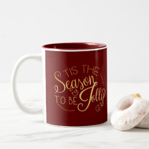 Tasse 2 Couleurs "Tis the Season" Or rouge