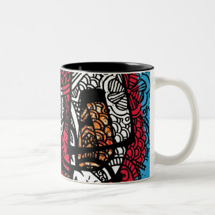 Tasse 2 Couleurs Tissu et pinceaux
