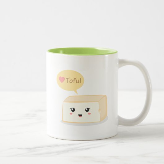 Tasse 2 Couleurs Tofu de Kawaii demandant à des personnes d'aimer (Droit)