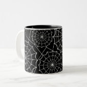 Tasse 2 Couleurs toile d'araignée d'halloween (Devant gauche)