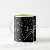 Tasse 2 Couleurs toile d'araignée en noir (Devant gauche)