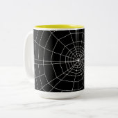 Tasse 2 Couleurs toile d'araignée sur Noir (Devant gauche)