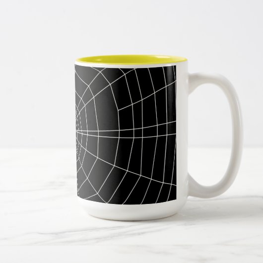 Tasse 2 Couleurs toile d'araignée sur Noir (Droit)