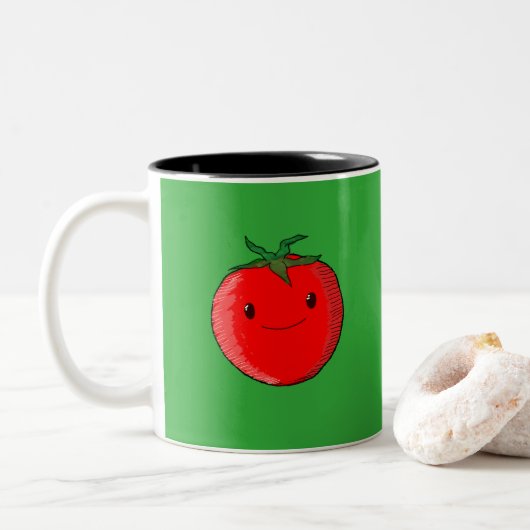 Tasse 2 Couleurs Tomate de carton mignon (Avec donut)