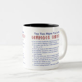 Tasse 2 Couleurs Top 10 orthodoxe des christiennes Deux tons 11oz (Devant droit)