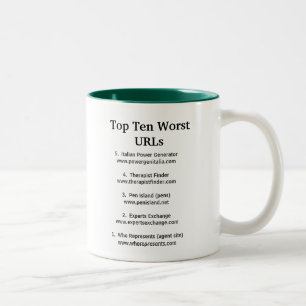 Tasse 2 Couleurs Top Ten plus mauvais URLs