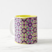 Tasse 2 Couleurs TOPKAPI, noir et jaune, violet, vert, rose (Devant gauche)