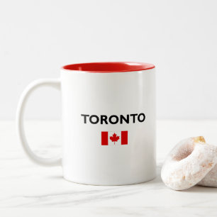 Tasse 2 Couleurs Toronto Canada Drapeau canadien Couleur claire