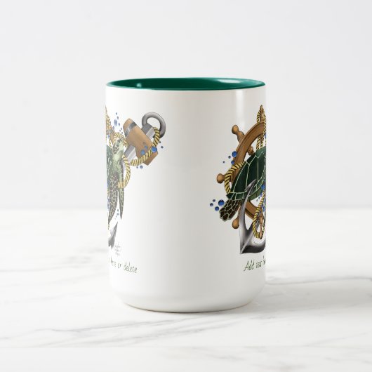 Tasse 2 Couleurs Tortue de mer bleu vert (Centre)