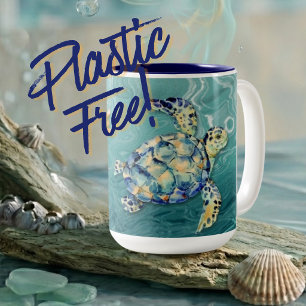 Tasse 2 Couleurs Tortue de mer sans plastique
