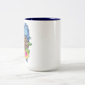 Tasse 2 Couleurs Tortue de mer tropicale et Hibiscus (Centre)